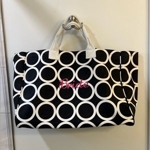 BRIDE embroidered tote carry all 19x13x7